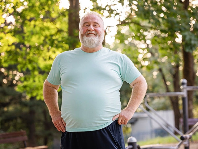 Man exercising outdoors
