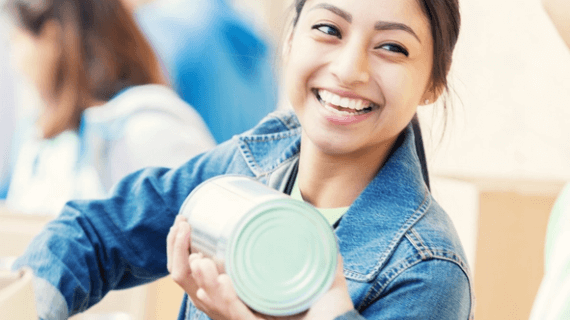 Woman volunteering