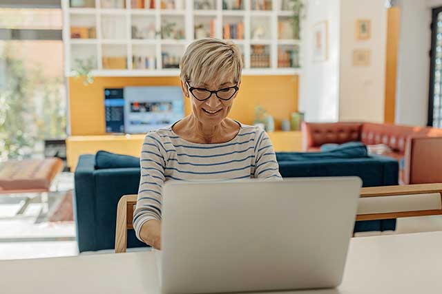 woman on computer