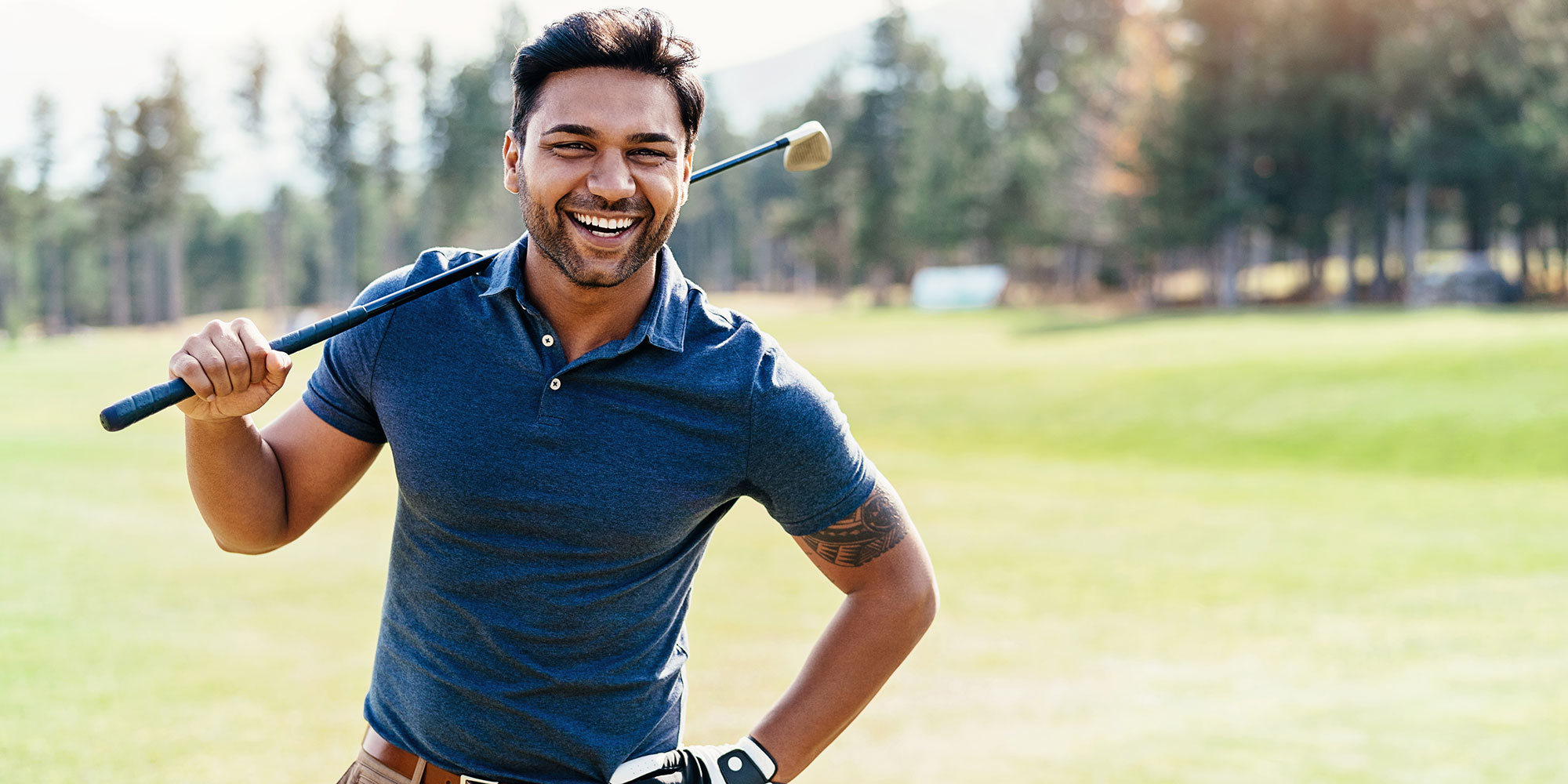 Man golfing