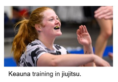 Keauna training in jiujitsu.